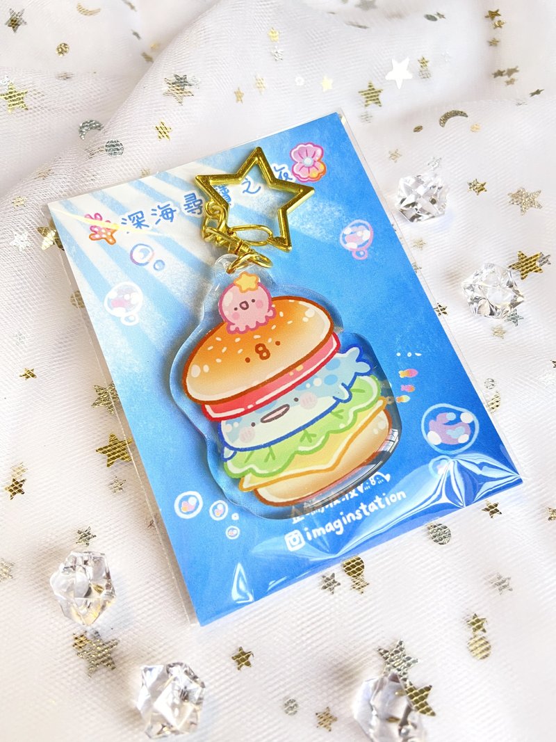 Deep Sea Treasure Hunt - Fish Fillet Bag I Pendant I - พวงกุญแจ - พลาสติก สีน้ำเงิน