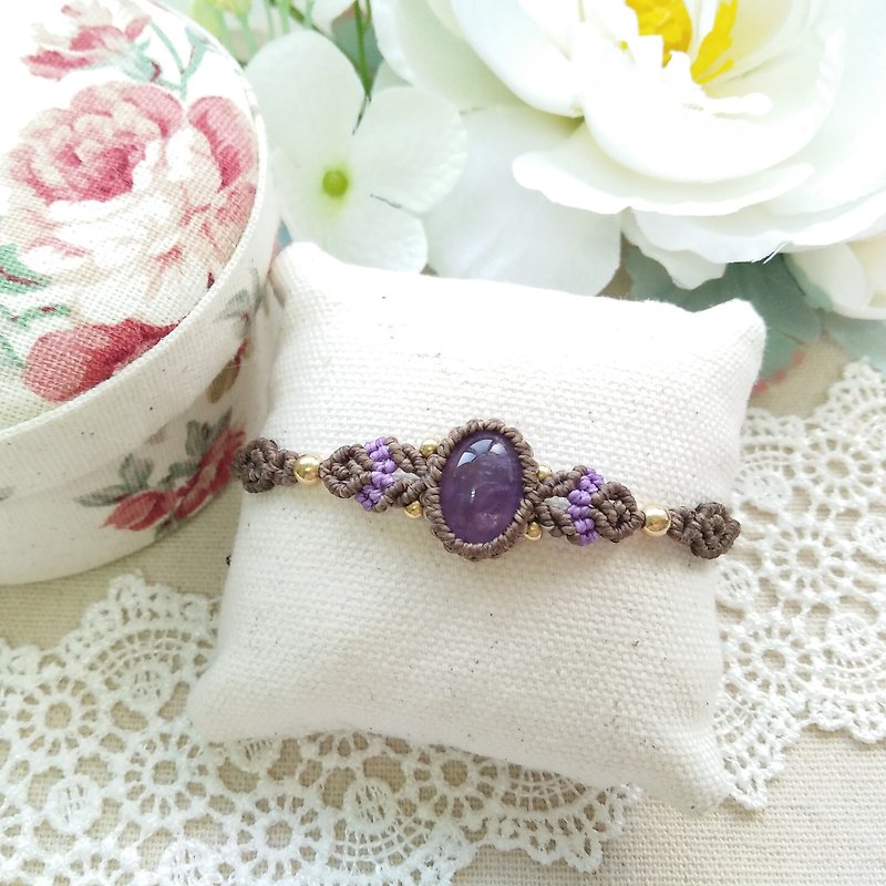 BUHO hand made. Purple dreams. Amethyst X South American wax wax bracelet - Bracelets - Gemstone Purple