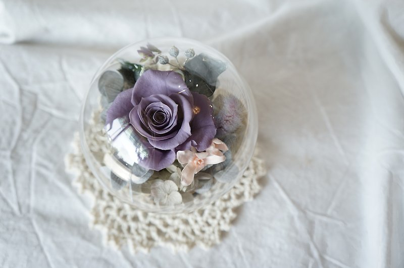 Morandi Ziyongsheng Flower Glass Cover Graduation Gift Free Custom - Dried Flowers & Bouquets - Plants & Flowers Purple