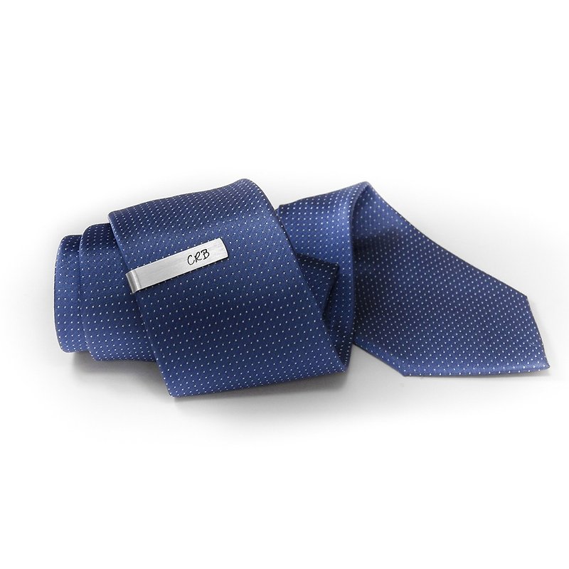 Engraved tie clip, Wedding Tie Clip personalized, 925 Silver Tie Clip for groom - เนคไท/ที่หนีบเนคไท - เงินแท้ สีเงิน