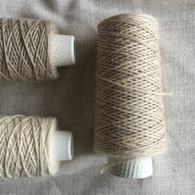 Immaculate-day light beige twine woven wire hand-made limited edition - Knitting, Embroidery, Felted Wool & Sewing - Cotton & Hemp 