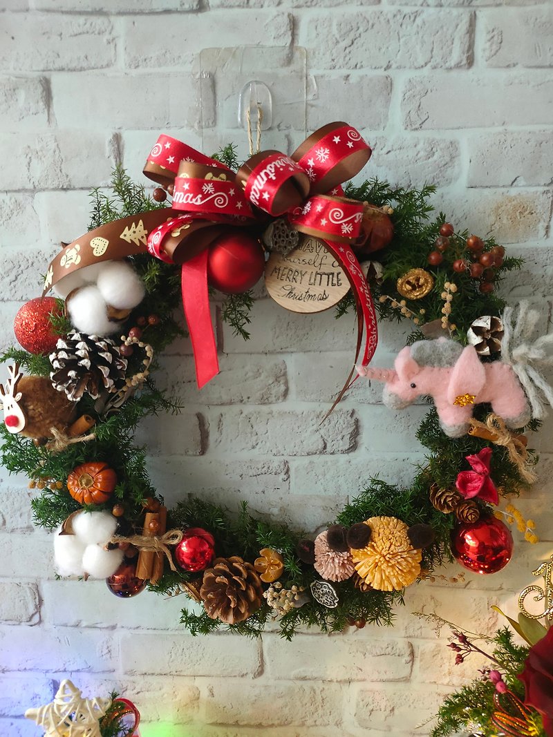 Lingling's Studio Immortal Cedar Christmas Wreath Exchange Gifts Christmas Gifts Christmas - Dried Flowers & Bouquets - Plants & Flowers 