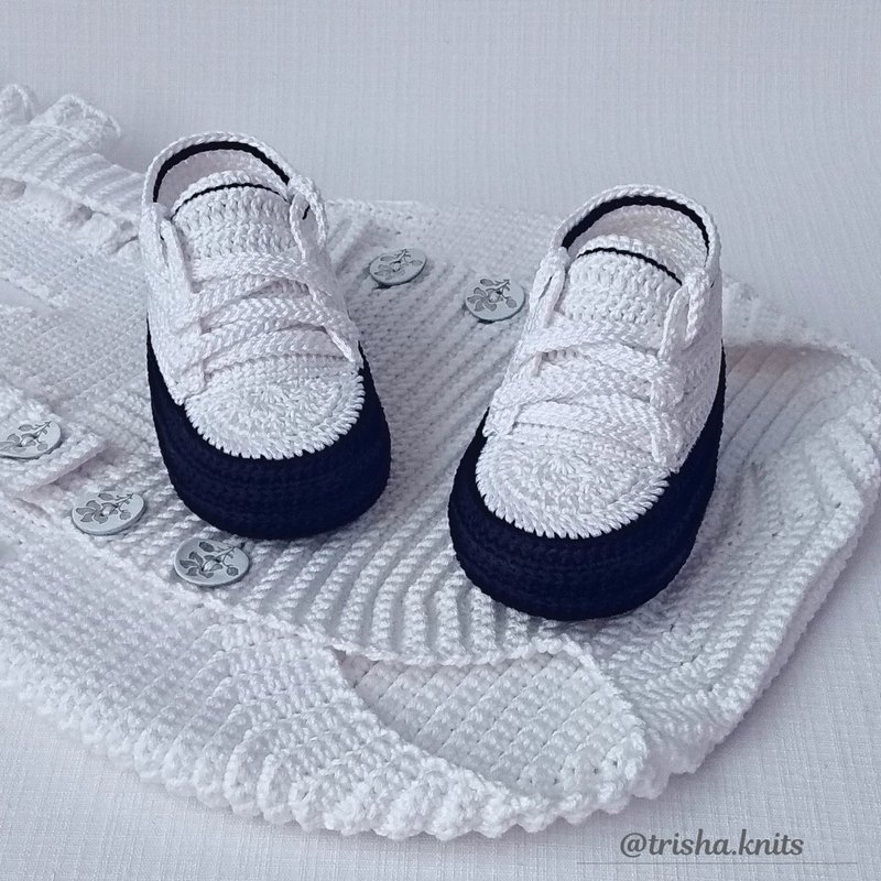 針織短靴 運動鞋 新生兒網球 Knitted booties sneakers Tennis for newborns - Baby Shoes - Cotton & Hemp Multicolor