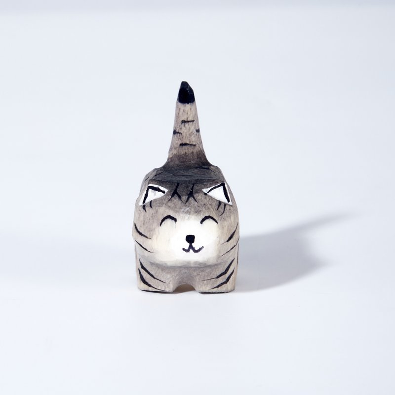 Sami 小貓木雕 - 擺飾/家飾品 - 木頭 灰色