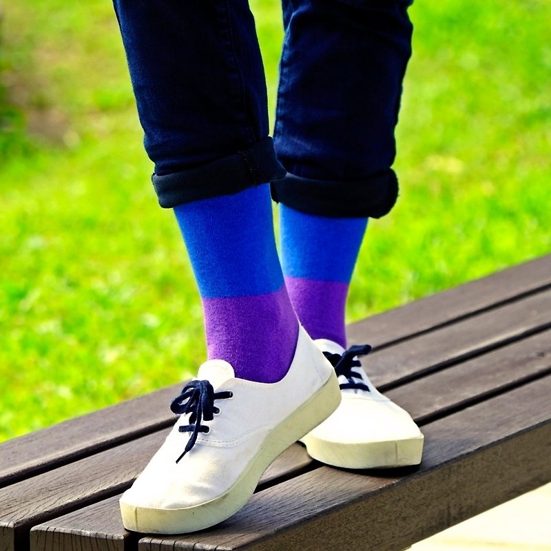 英倫風淑女襪 - Telephone Box 都會簡約風襪子 - 英國設計 - 襪子 - 棉．麻 紫色