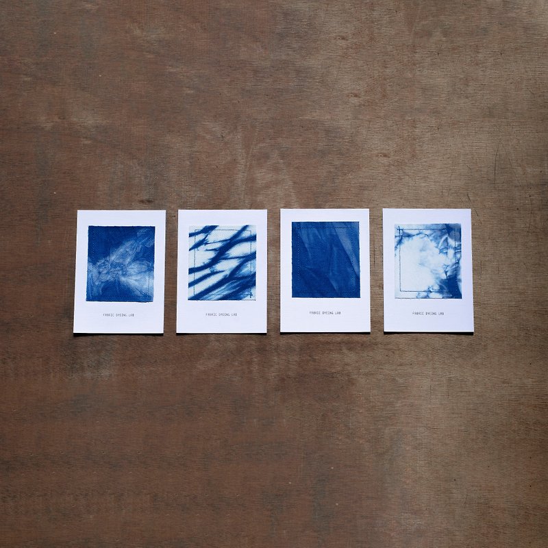 Fabric Dyeing Lab Series-Postcard Set (Four Entry) Limited Dyeing Products - การ์ด/โปสการ์ด - ผ้าฝ้าย/ผ้าลินิน สีน้ำเงิน