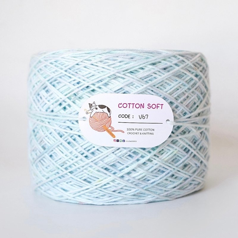 Hand-dyed Cotton Soft 3-ply (Code: V67) - 編織/刺繡/羊毛氈/縫紉 - 其他材質 藍色