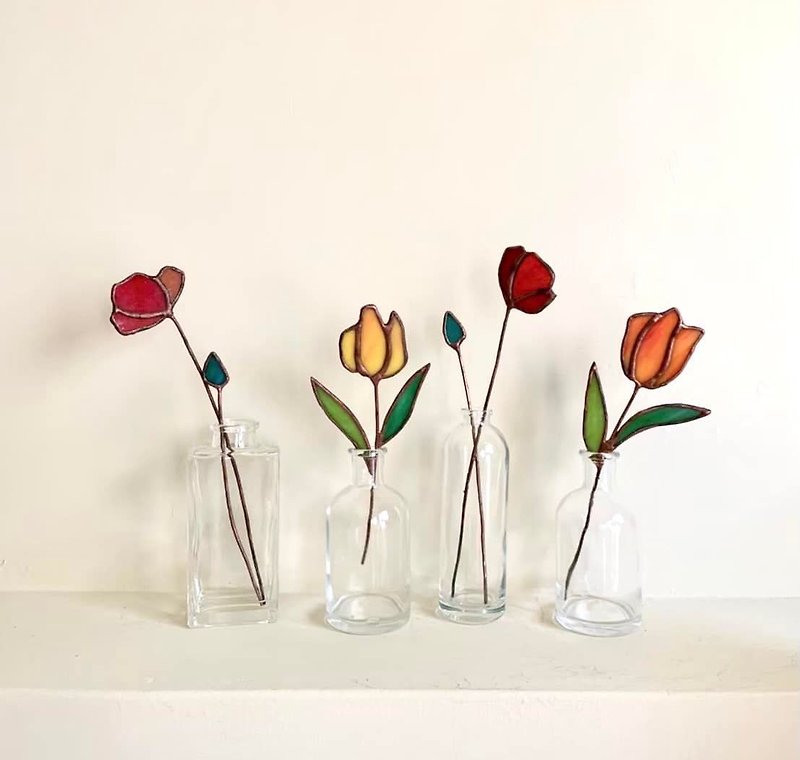 【Glass Flower】Mosaic Glass DIY • Tulips & Poppies - งานเซรามิก/แก้ว - วัสดุอื่นๆ 