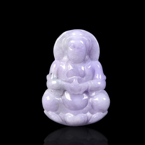 瓔珞翡翠 紫羅蘭翡翠觀音菩薩項鍊 | 天然緬甸玉翡翠A貨 | 送禮