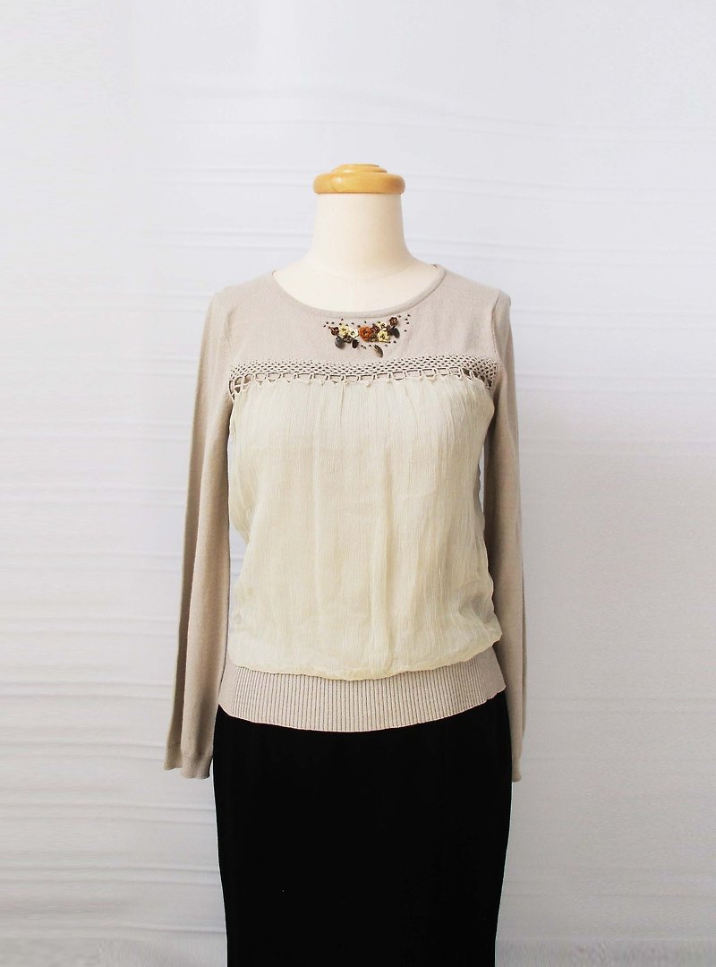 Wahr_ chiffon knit tops - Women's Sweaters - Other Materials 