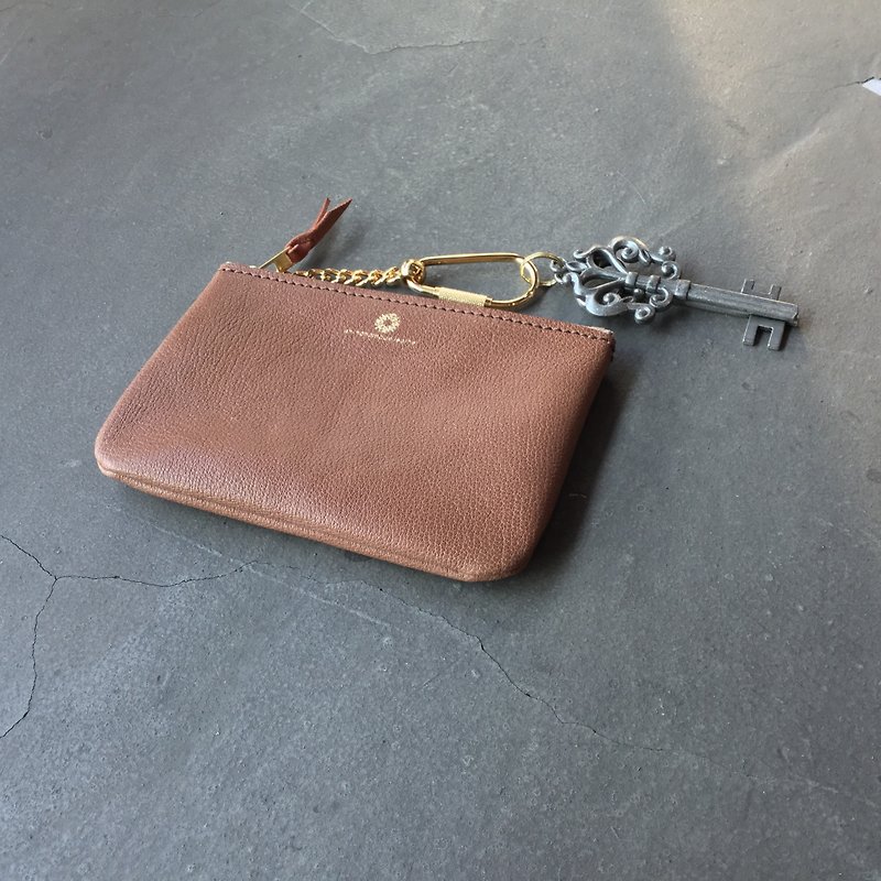 isni multipurpose for key & coin purse /handmade /sheepskin - Handbags & Totes - Genuine Leather Brown