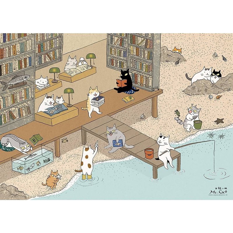 500 Piece Puzzle-Ocean Library (Illustrator: Ms. Cat) - Puzzles - Paper 