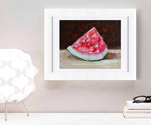 油絵 ミニ絵画【スイカ】 Amazon | スイカと水 数字油絵 数字キット塗り絵 手塗り DIY絵