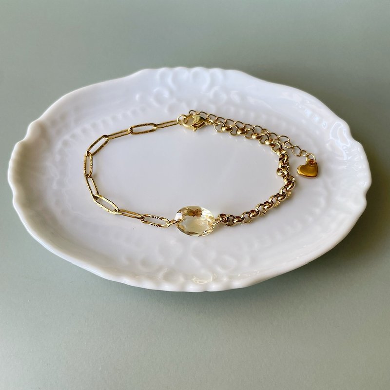 Citrine chain bracelet - ブレスレット - 半貴石 イエロー