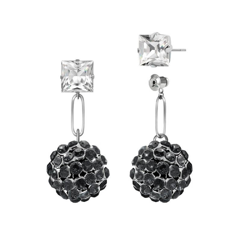 Classic Austrian square diamond - Earrings & Clip-ons - Crystal Gray