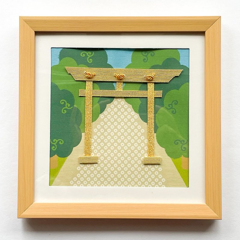 Enjoy the scenery of Japan - Mizuhiki mini frame Torii - Posters - Paper Green