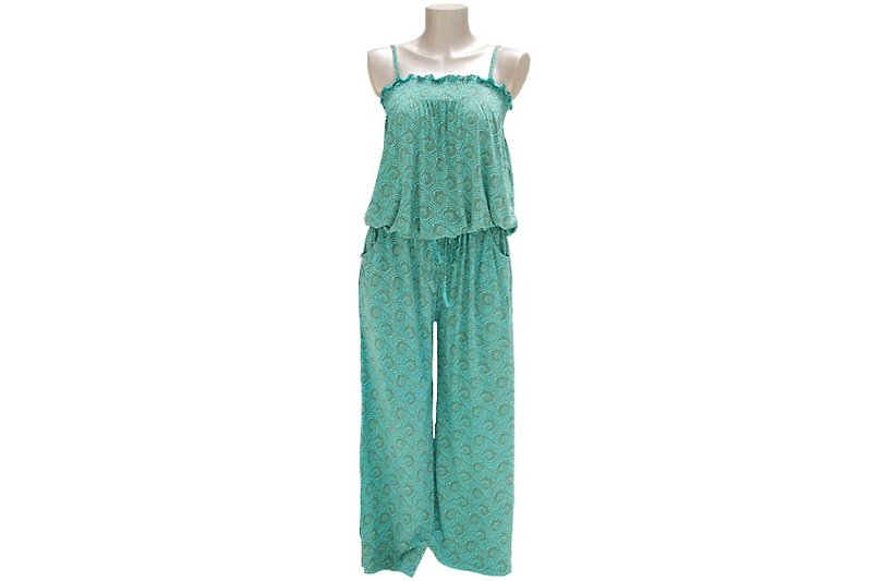 Adult cute Paisley jumpsuit <Green> - Women's Pants - Other Materials Green