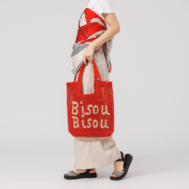 【The Jacksons】Bisou Bisou 字母包-Stella-Scarlet / S(肩背包 - 側背包/斜背包 - 棉．麻 紅色