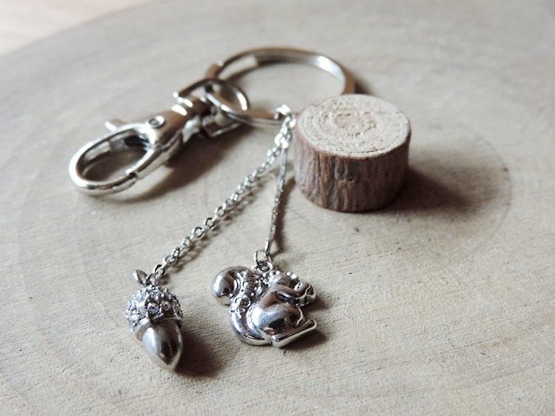 The Forest is a small squirrel and pine cones - Keychains - Other Metals 