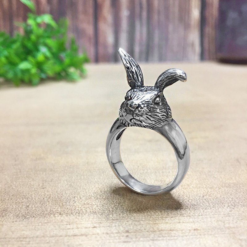 Silver Ring With Rabbit Motif - General Rings - Sterling Silver Silver