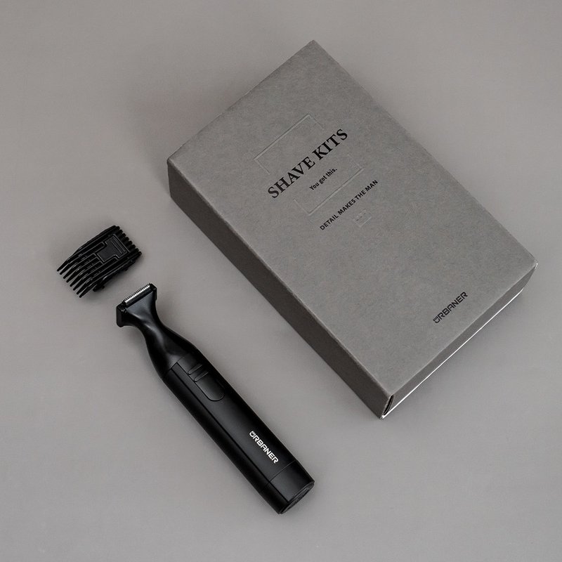 [Top 1 Beard Trimmer] Auburn Washable Electric Beard Trimmer Adjustable Length Fully Waterproof Boyfriend Gift - สกินแคร์ผู้ชาย - วัสดุกันนำ้ สีดำ