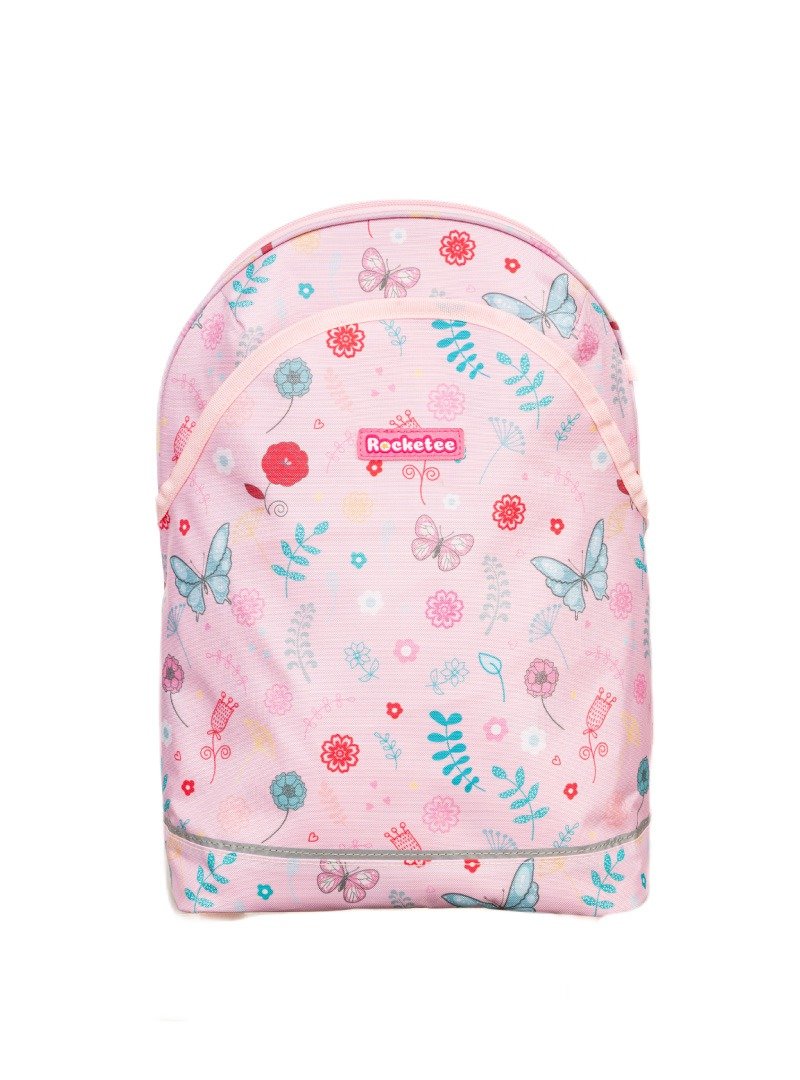 Daylight Sunlight Travel Bag-Spring Flower Butterfly - กระเป๋าเป้สะพายหลัง - เส้นใยสังเคราะห์ สึชมพู