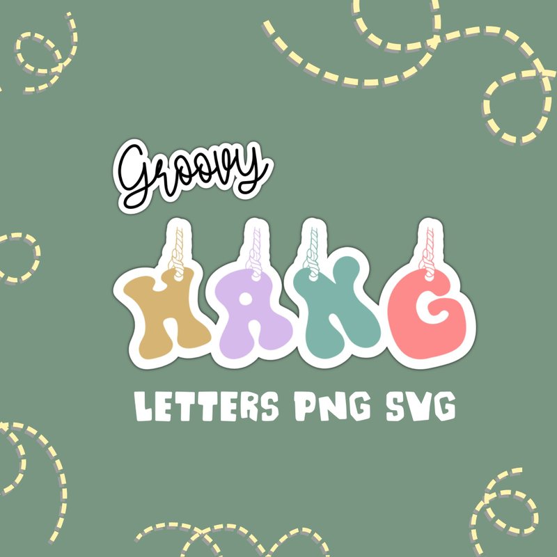 Groovy Hang Letters PNG SVG - 其他數位設計 - 其他材質 