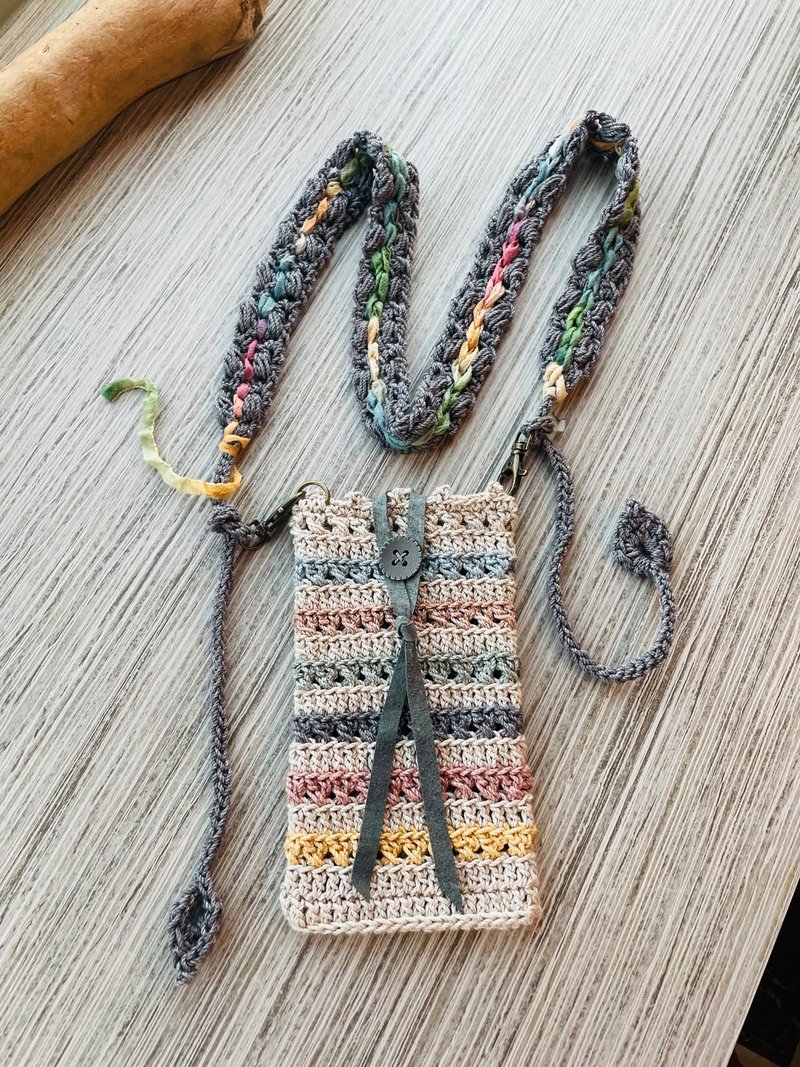 革物製織丨現貨丨手機揹袋套組_長度可調_陰天的彩虹 - 其他 - 棉．麻 