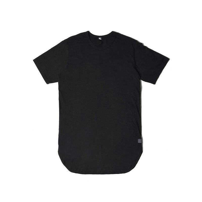 oqLiq-アークタンク-ブラックロングアークT（ブラック） - Tシャツ メンズ - コットン・麻 ブラック