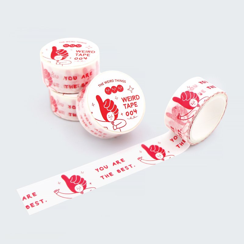 WEIRD TAPE 004 washi tape and paper - มาสกิ้งเทป - กระดาษ สีแดง