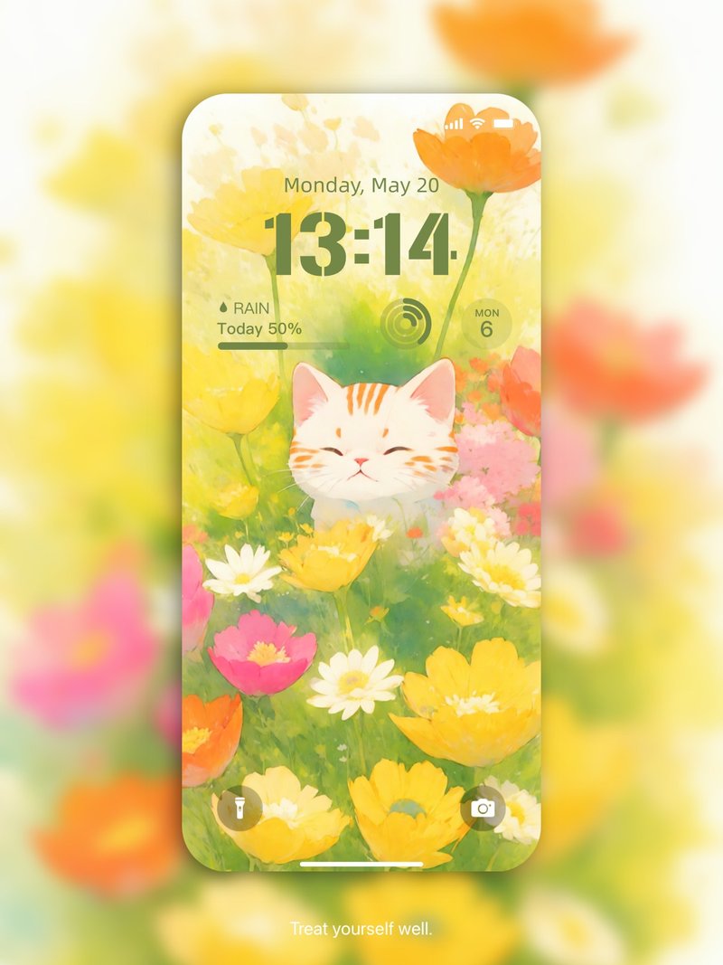 【數碼】手機桌布 | 花叢中的貓貓 - 電腦手機桌布/貼圖/App 圖示 - 其他材質 
