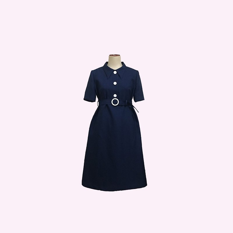 retro one-piece twiggy un - 洋裝/連身裙 - 聚酯纖維 藍色