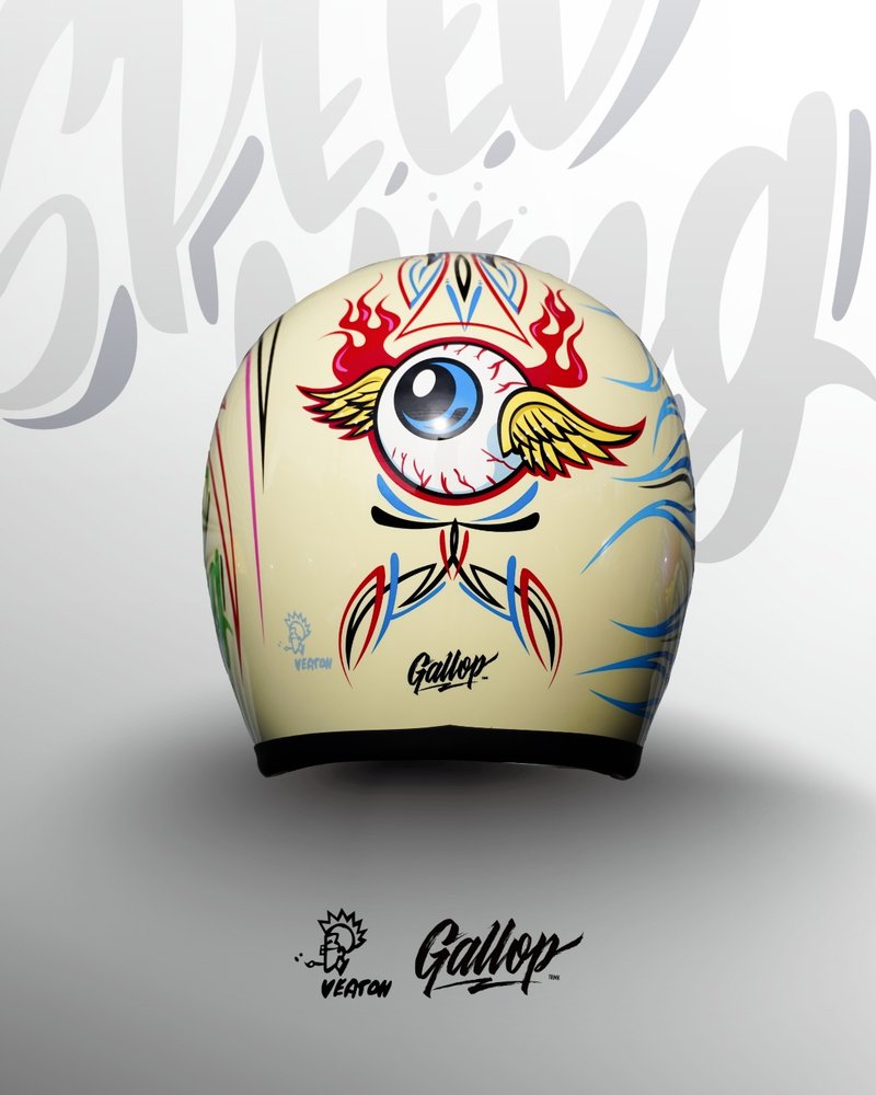 日本 虹彩屋 × Gallop- SPEED KING 復古安全帽 奶白 - 安全帽 - 其他材質 