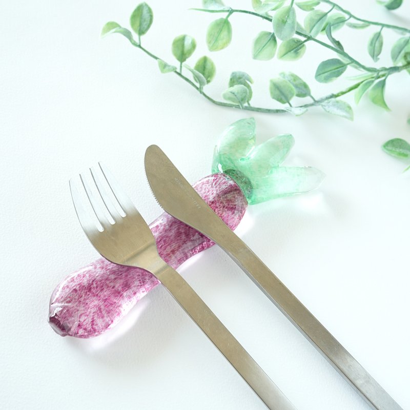 Tulip cutlery rest/light green, purple - ตะเกียบ - แก้ว สีม่วง