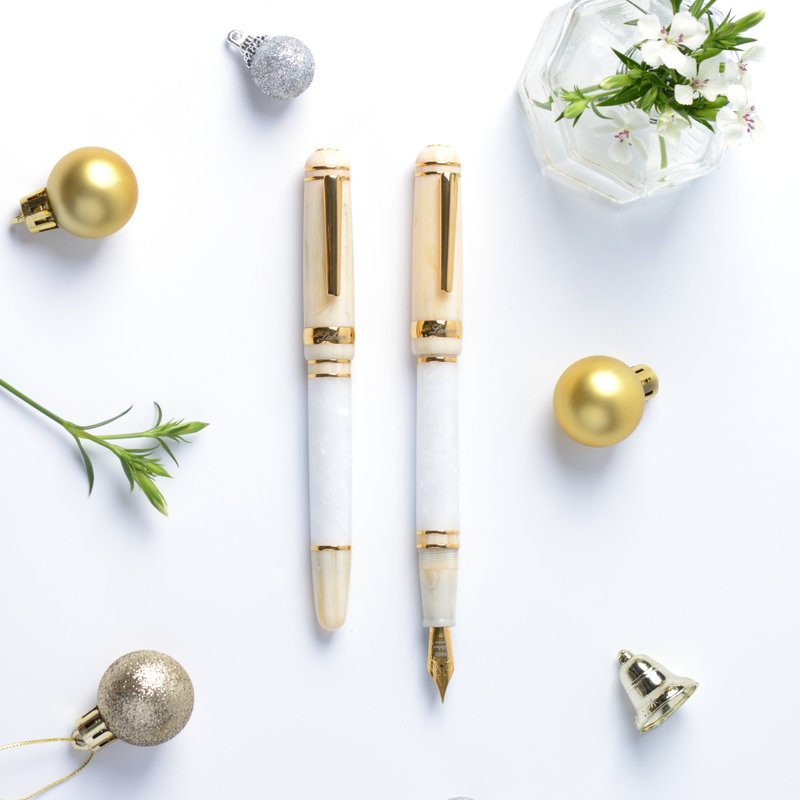 Snow Fountain pen | pure white - ปากกาหมึกซึม - อะคริลิค ขาว