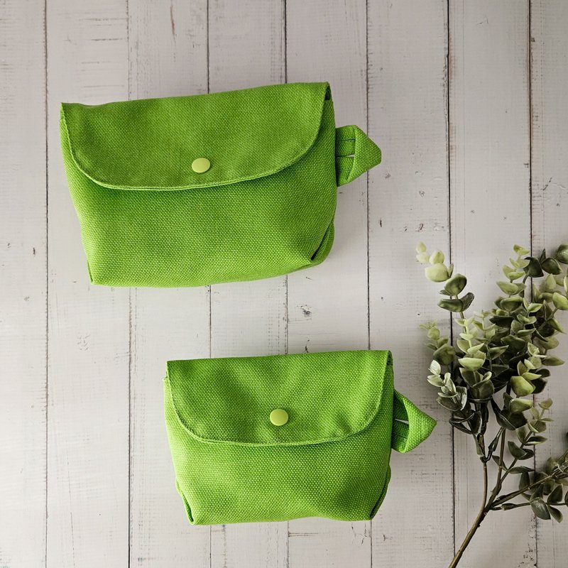 Cosmetic bag, passbook bag, passport bag - bright green - Toiletry Bags & Pouches - Eco-Friendly Materials Green