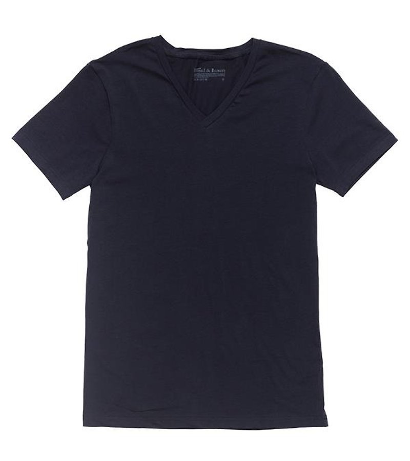 [Strictly selected] Bread and Boxers V-NecK Nordic Swedish brand plain T dark blue - Men's T-Shirts & Tops - Cotton & Hemp 