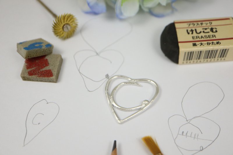 【小小銀匠】線條畫純銀飾品/根據孩子想法 DIY 客製化金工體驗 - 金工/飾品 - 純銀 