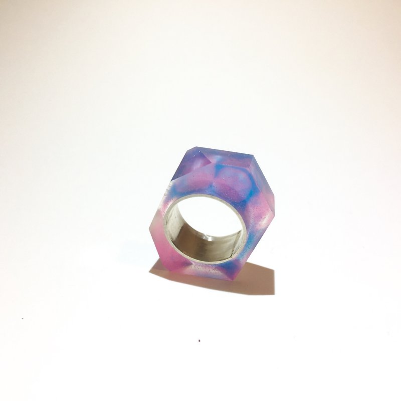 PRISMリング　シルバー・ピンクブルー - 戒指 - 紙 粉紅色