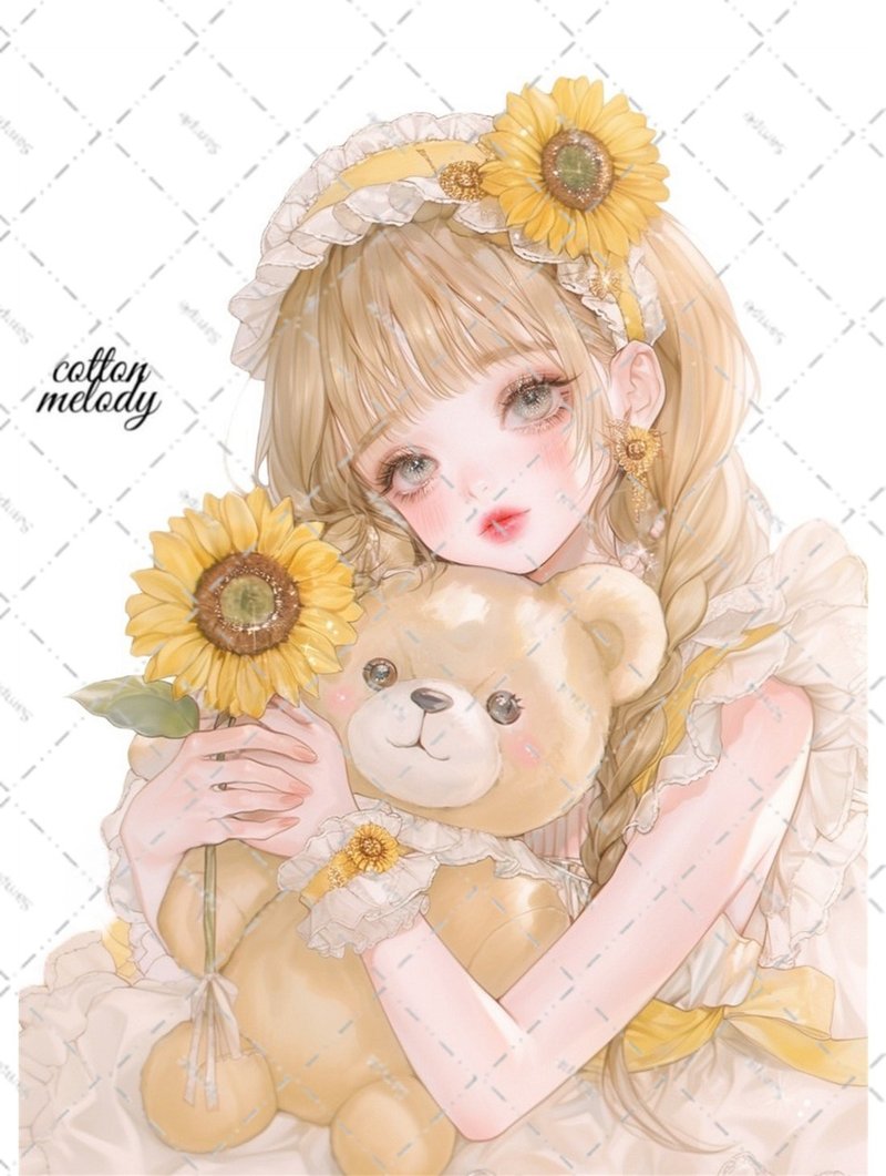 original sticker no.6142 人物ステッカー オリジナルステッカー 人物ステッカー 女の子ステッカー オリジナル人物ステッカー - 貼紙 - 紙 
