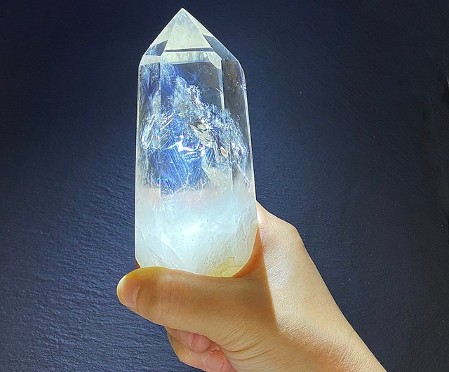 高品質＊オーダーメイド＊天使の羽ブルーフローライト 透明感抜群 天使の羽 天然氷 透明色レッドふっくらブルー針ホワイト水晶