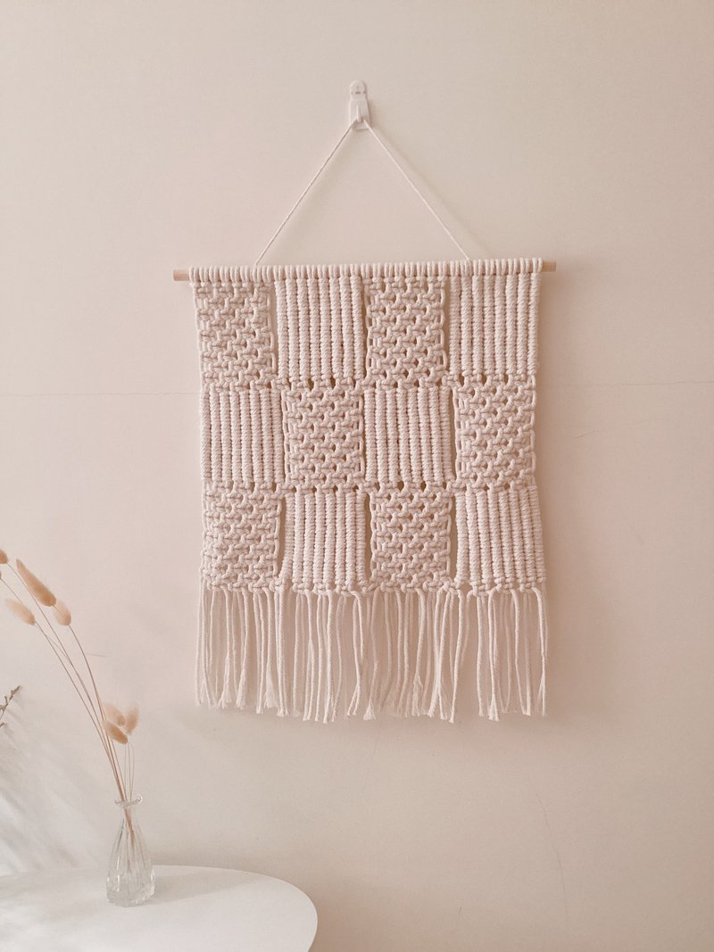 Tannpopo Nordic style handmade woven wall hanging wall decoration transformer box stall - Wall Décor - Cotton & Hemp White