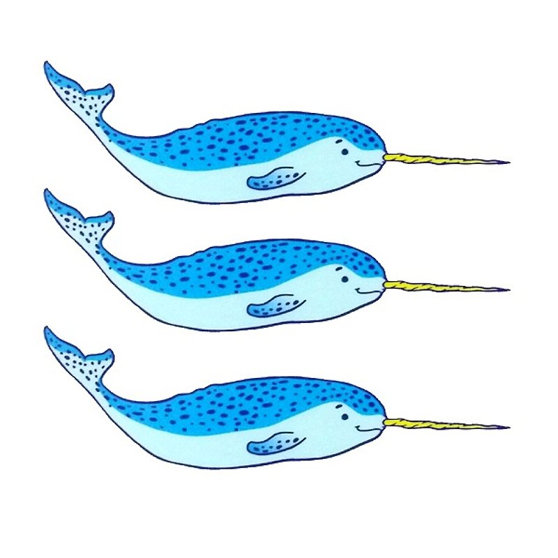1212 play Design funny stickers waterproof stickers everywhere - Mr. Narwhal - Stickers - Waterproof Material Blue