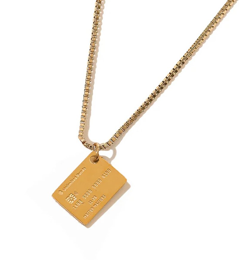 Unlimited Funds Credit Card Necklace • Gold - Necklaces - Stainless Steel Gold