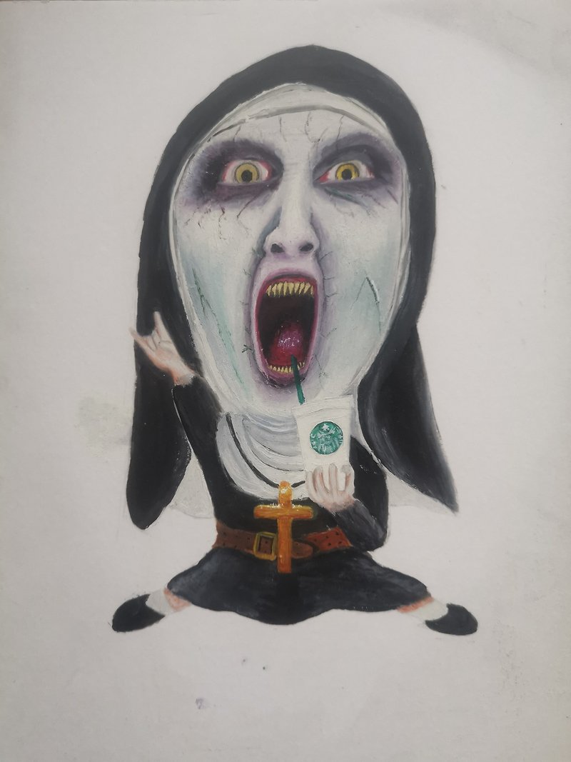 Ghost nun rock and drink a drink - Posters - Paper Silver