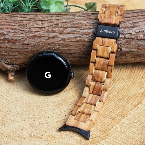 EINBAND 【木製バンド】EINBAND Google Pixel Watch 天然木バンド オリーブ×ゴールド