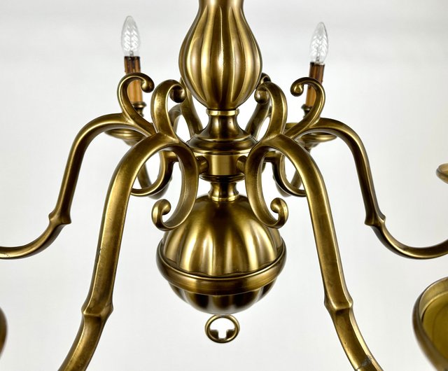 Dutch brass chandelier with 6 arms