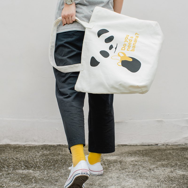 DO YOU NEED A BANANA?, Changeable color tote bag - Handbags & Totes - Cotton & Hemp White