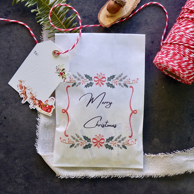 [Merry Christmas] Gift Candy Merry Christmas Flat Paper Bag - อื่นๆ - กระดาษ สีแดง