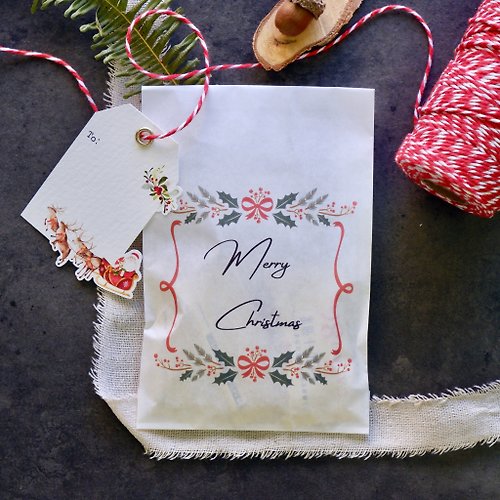 Jin design 【聖誕節快樂】禮物糖果 Merry Christmas 平口紙袋